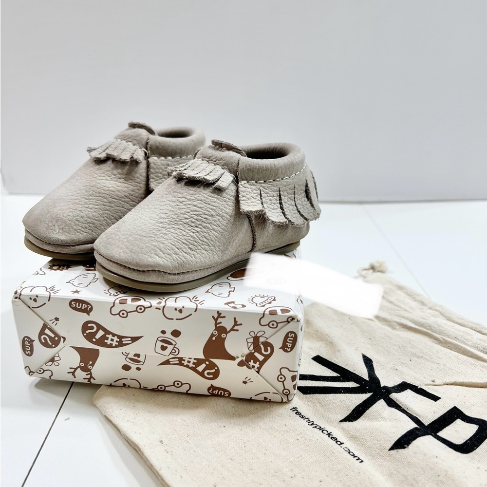 Freshly Picked Tan Kids Moccasins